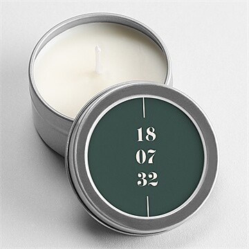 Bougie mariage vert sauge argent