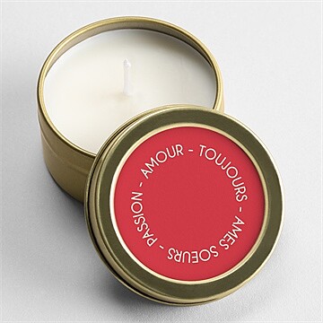 Bougie mariage orange et fuchsia or