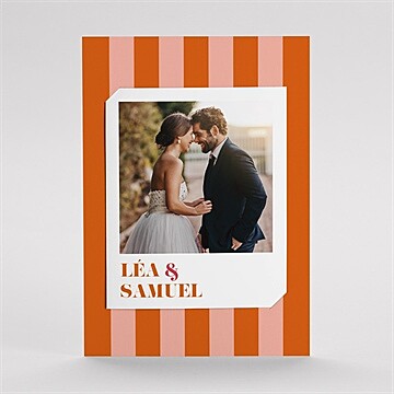 Remerciement mariage orange et fuchsia