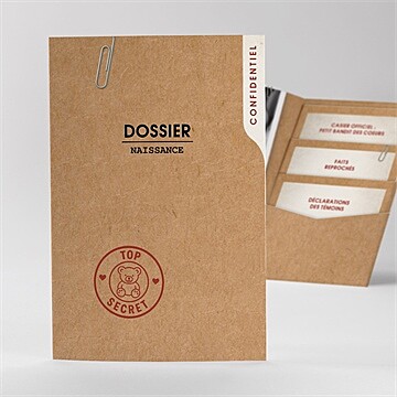 Faire-part naissance dossier confidentiel pochette