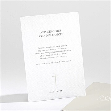 Carte de condoléances décès colombe de l'espérance