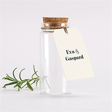 Mignonette mariage vert sauge étiquette