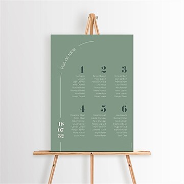 Plan de table mariage vert sauge