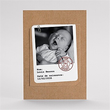 Remerciement naissance dossier confidentiel pochette