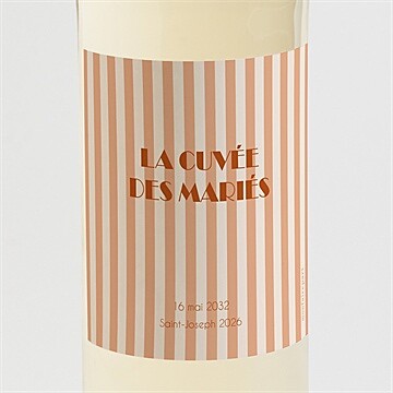 Etiquette de bouteille mariage terracotta estival