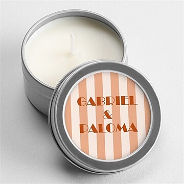 Bougie mariage terracotta estival argent