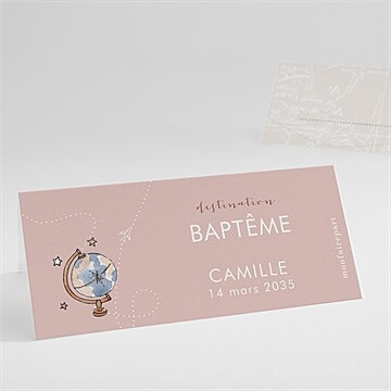 Marque-place baptême joli passeport bapteme