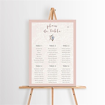 Plan de table baptême joli passeport bapteme