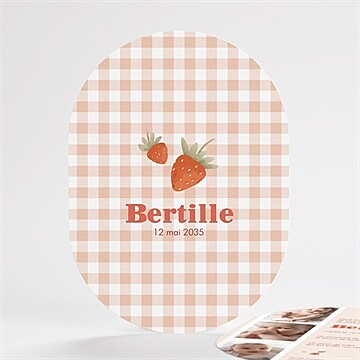 Faire-part naissance vichy et fraises