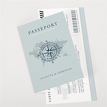 Faire-part mariage passeport marin