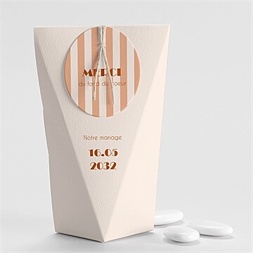 Boîte de dragées mariage terracotta estival étui