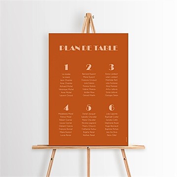 Plan de table mariage terracotta estival