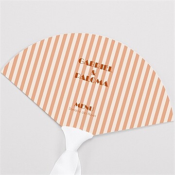 Menu mariage terracotta estival éventail