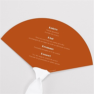 Menu mariage terracotta estival éventail - Dos de l'eventail