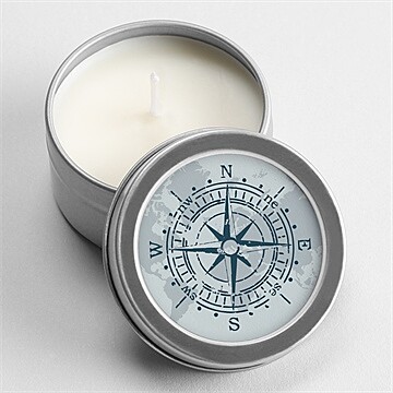 Bougie mariage passeport marin argent