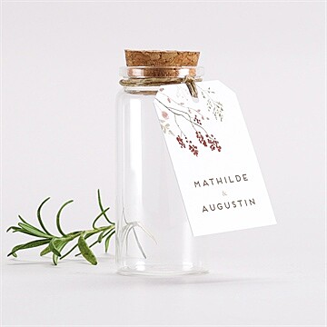 Mignonette mariage couronne d'automne étiquette