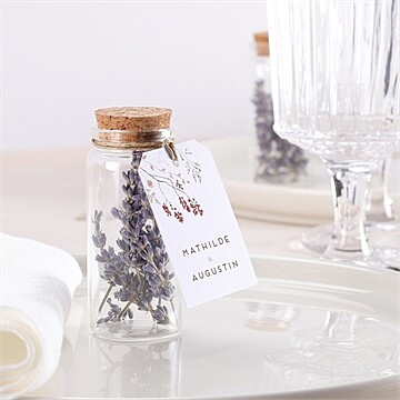 Mignonette mariage couronne d'automne étiquette - Mise en situation