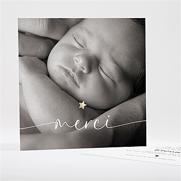 Remerciement naissance photo hello