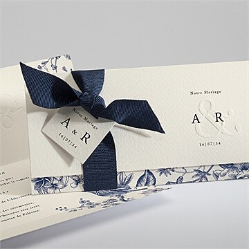 Faire-part mariage exotique gaufrage
