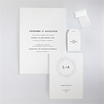 Faire-part mariage sublime superposition - Vue d'ensemble