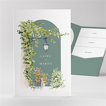 Faire-part mariage jardin aquarelle