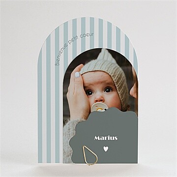 Faire-part naissance haut en rayures