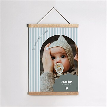 Affiche naissance haut en rayures