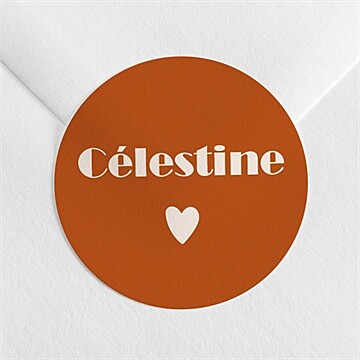 Sticker naissance rayures terracotta