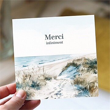 Remerciement décès empreinte aquarelle