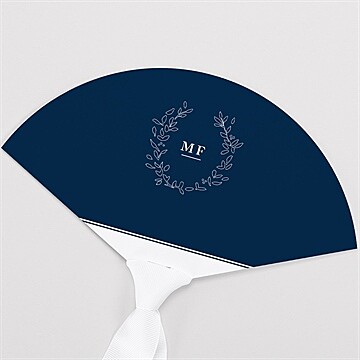 Eventail mariage bleu romantique ovale