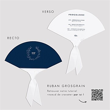 Eventail mariage bleu romantique - Mode d'emploi