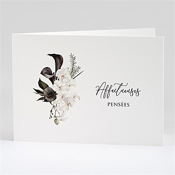 Carte de condoléances décès orchidées et callas photomaton