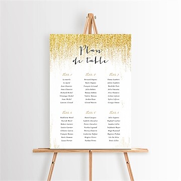 Plan de table mariage pluie d'or