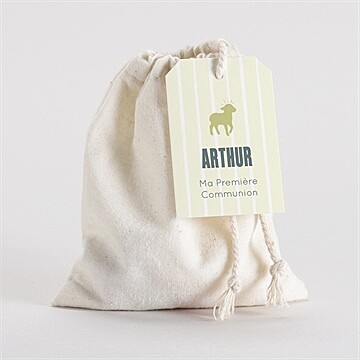 Pochon communion agneau marque-page