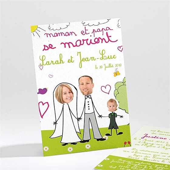 Faire-part mariage j'annonce leur mariage