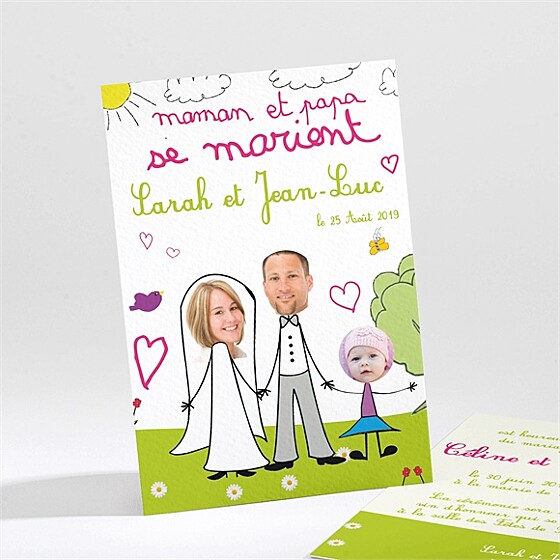 Faire-part mariage mes supers parents se marient!