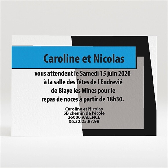 Carton d'invitation mariage Entre Nous réf.N120101