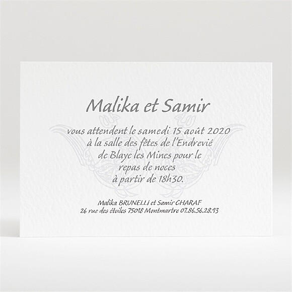 Carton d'invitation mariage Mariage authentique réf.N120131