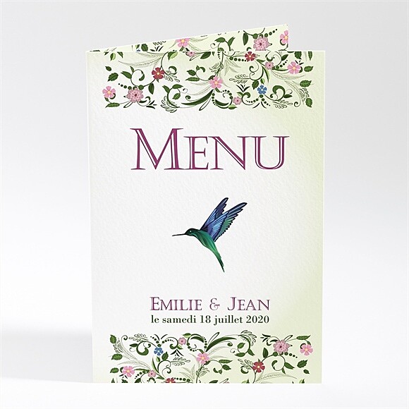 Menu mariage Champêtre violet réf.N40188