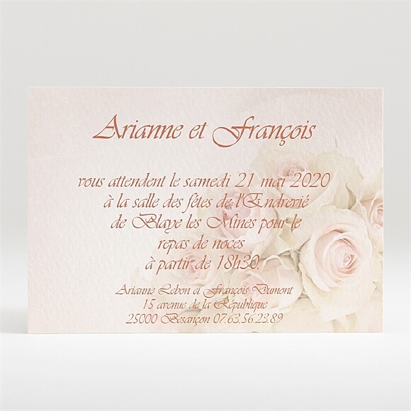 Carton d'invitation mariage Le bouquet réf.N120142
