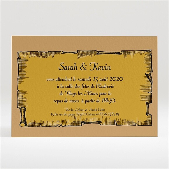 Carton d'invitation mariage Atout Coeur mariage réf.N120157