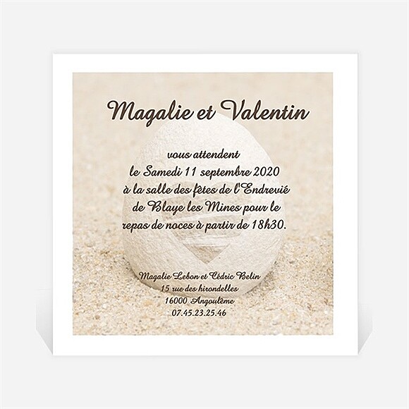 Carton d'invitation mariage Zen réf.N30023