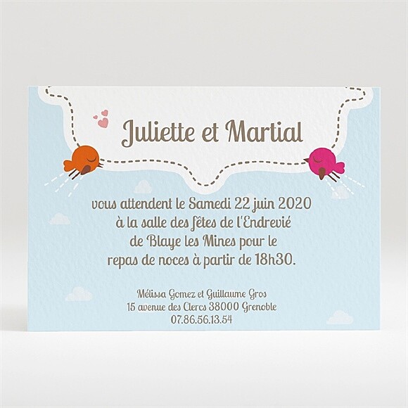 Carton d'invitation mariage La célébration originale réf.N120175