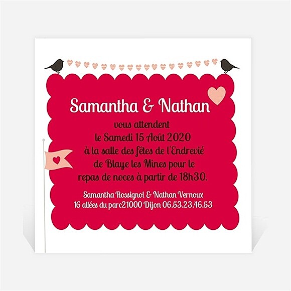 Carton d'invitation mariage L'enclos de notre Amour réf.N300102