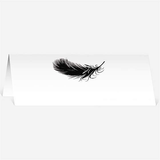 Marque-place mariage plume noire