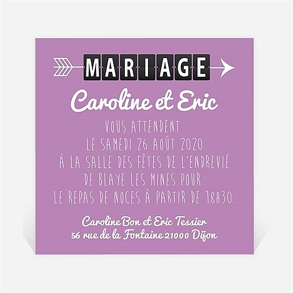 Carton d'invitation mariage Destination Mariage réf.N300132