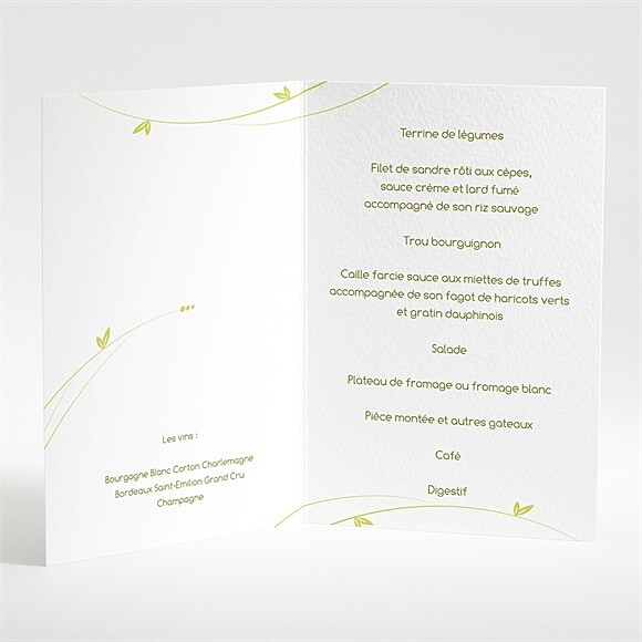 Intérieur du menu