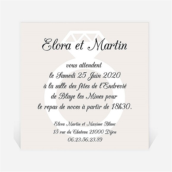 Carton d'invitation mariage Notre Diamant réf.N300137