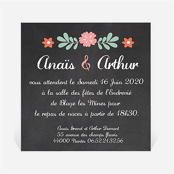 Carton d'invitation mariage Couronne vintage réf.N300159