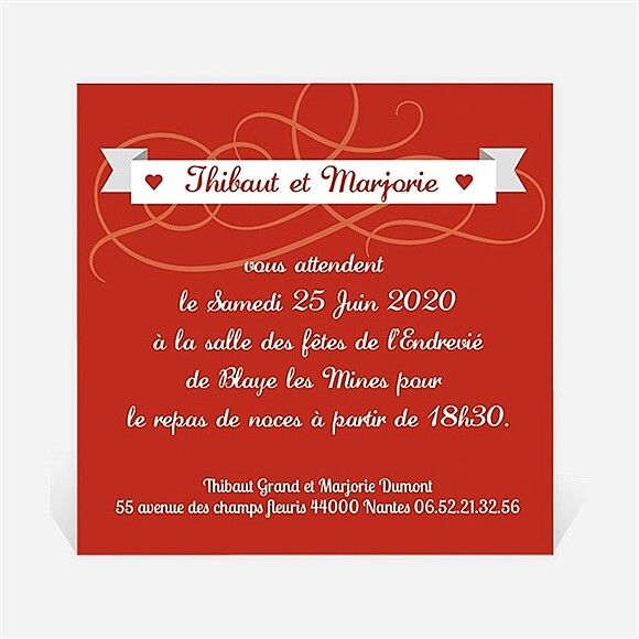 Carton d'invitation mariage Elle & Lui Symboles réf.N300160